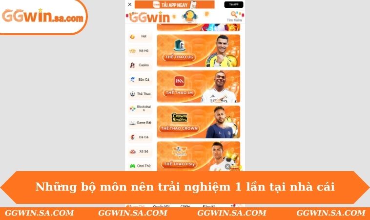 Thể Thao GGWIN 2 Những bộ môn nên trải nghiệm 1 lần tại nhà cái